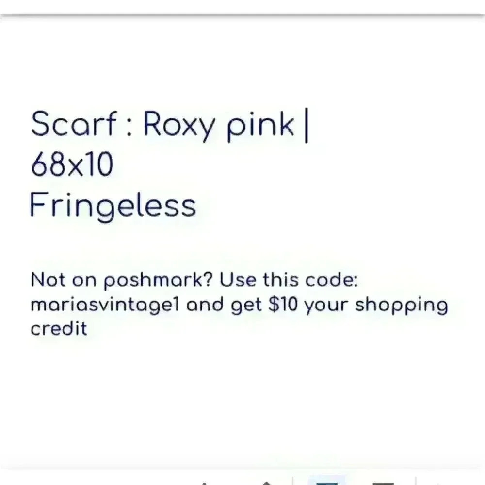 ROXY pink white fringeless scarf